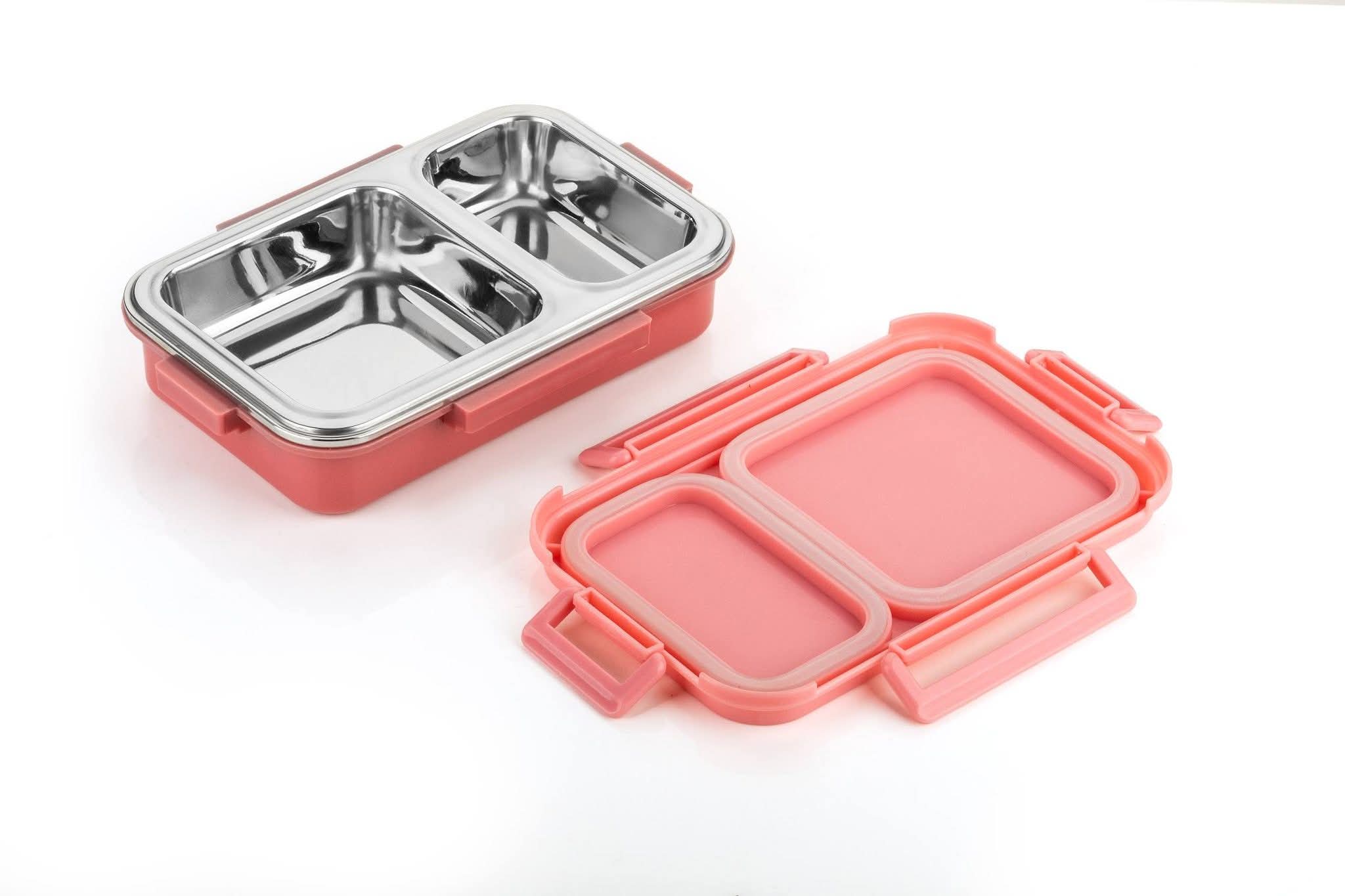Kids Premium Stainless Steel 2-Compartment Lunch Box - Leak- Proof Tiffin