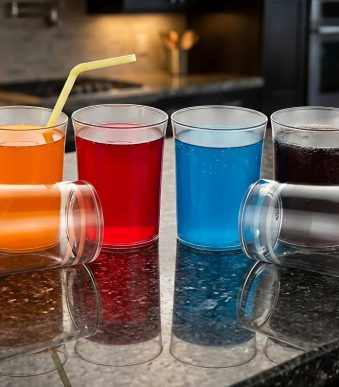 Set of six 300 ml clear Glasses
