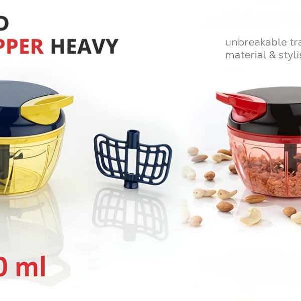 500ml unbreakable heavy duty hand chopper with whisking attachment